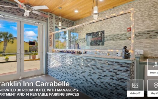 30 Room Hotel with Manager’s Apartment and 14 Rentable Parking Spaces in Florida